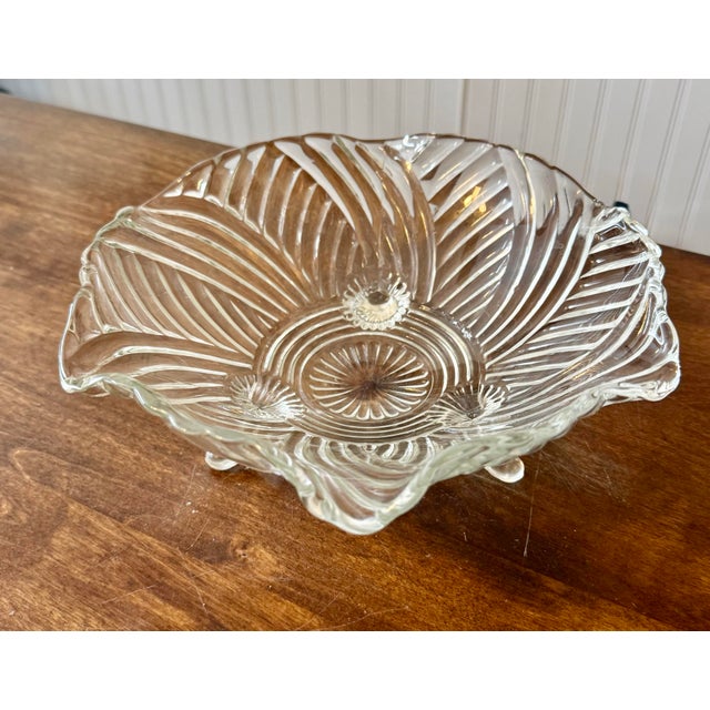 Prismatic Swirl Tri-Footed Glass Bowl For Sale - Image 11 of 12