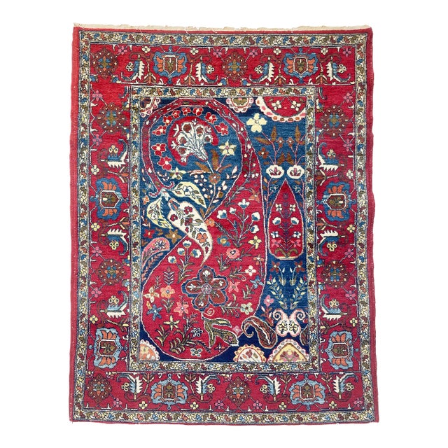 1940s Classical Mother-Daughter Rug, 4.9 x 6 For Sale