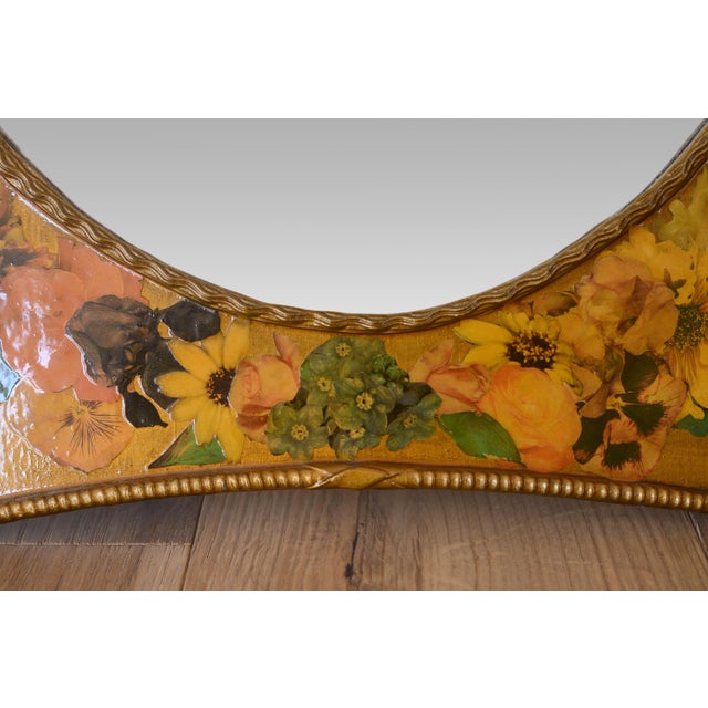 Vintage Victorian Style Decoupage Mirror For Sale In San Francisco - Image 6 of 8