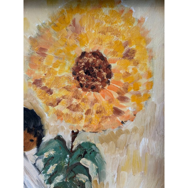 1970s Vintage "Sunflower Boy" DeGrazia Reproduction Painting For Sale - Image 5 of 9
