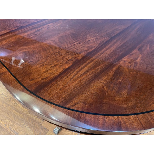 Oval Mahogany Double Pedestal Dining Table by Leighton Hall Made-To-Order For Sale - Image 9 of 12