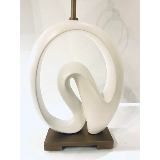 Modern Jean Lois Deniot for Baker White Sculptural Chalcedony Table Lamp For Sale - Image 3 of 5
