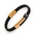 Early 21st Century Men's Style Black Leather Gold Design Bracelet For Sale - Image 5 of 6
