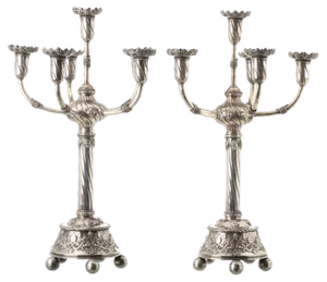 Portuguese Silver Candlesticks, Set of 2