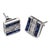 Art Deco 1930s Pair of Art Deco Sapphire Diamond Platinum Stud Earrings For Sale - Image 3 of 6