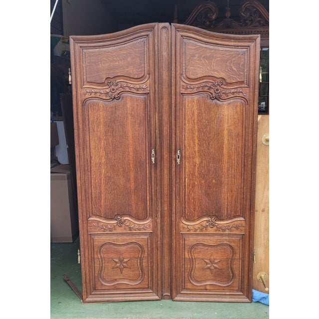 Brown A Pair of French Oak Antique Intetior Doors For Sale - Image 8 of 11