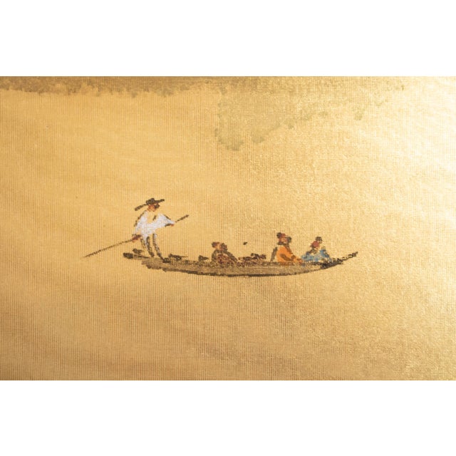 Wood 1970s Shōwa Era Japanese Byobu Screen, "Autumn Landscape With River" For Sale - Image 7 of 18