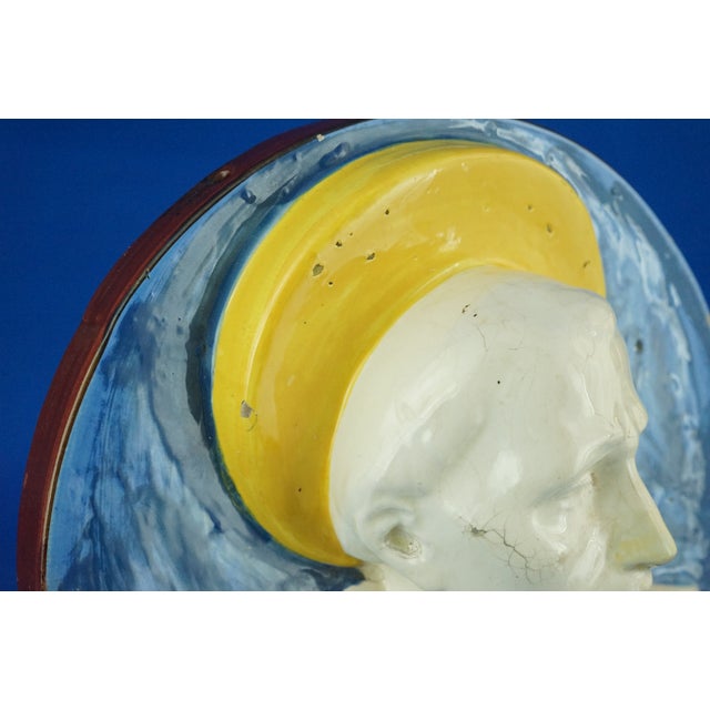 Ceramic Sculpture Medallion Plaque of Saint Francis, 1930s For Sale - Image 18 of 18