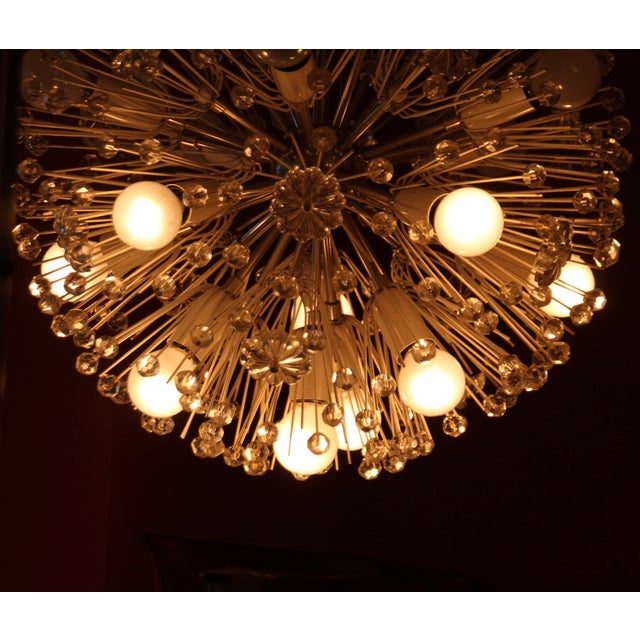 Large Silvered Snowball Pendant Lamp in the style of Rupert Nikoll, 1950s For Sale - Image 10 of 17