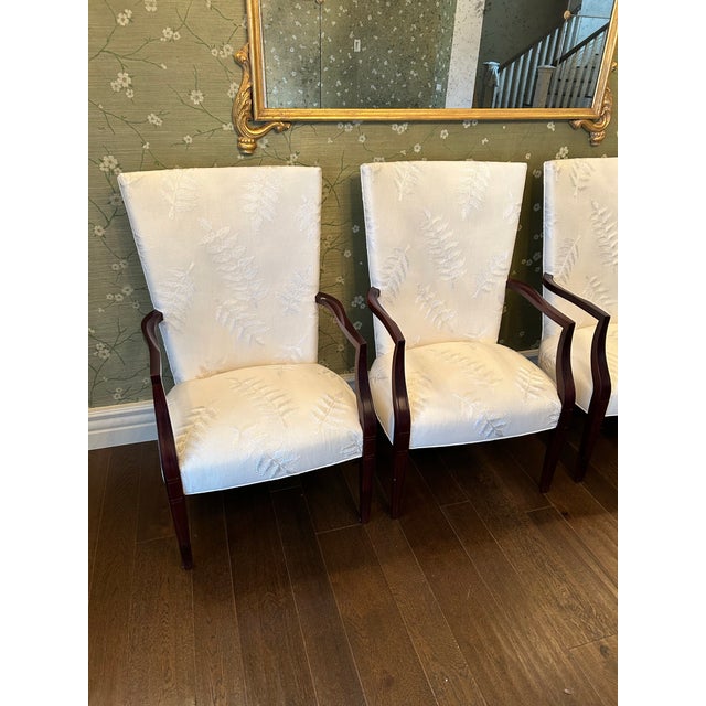 Set of four living room chairs Attributed to Hickory Chair, featuring the timeless Fisk design. Expertly crafted with the...