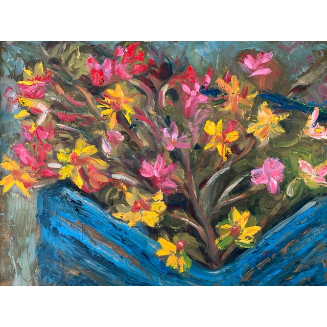 Fresh Flowers, oil painting, 16" x 13" with natural wood frame. Kathy Corey is an award-winning artist and the founder of...