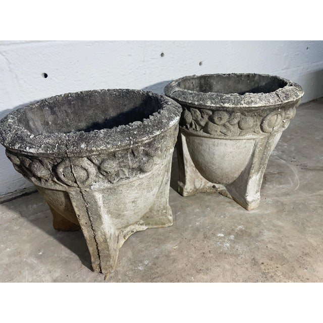 Early 19th Century Pair of Concrete Planters rescued from the front entrance of a large estate in Baton Rouge. Beautiful...