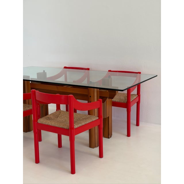 Wooden Dining Table with Glass Top, 1970s For Sale - Image 15 of 16