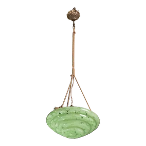 Art Decò Green Murano Glass Pendant, 1950