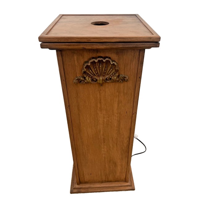 Vintage Large Display Stand Illuminated Spinning Top French Style Light Walnut For Sale - Image 11 of 16