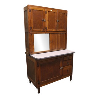 American Oak Hoosier Kitchen Cabinet by Hudson Bros, 1920 For Sale