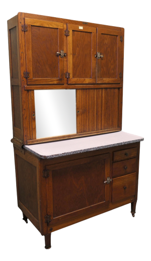 American Oak Hoosier Kitchen Cabinet by Hudson Bros, 1920