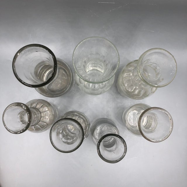 Antique Biedermeier Carafes, France, Set of 7 For Sale - Image 3 of 11