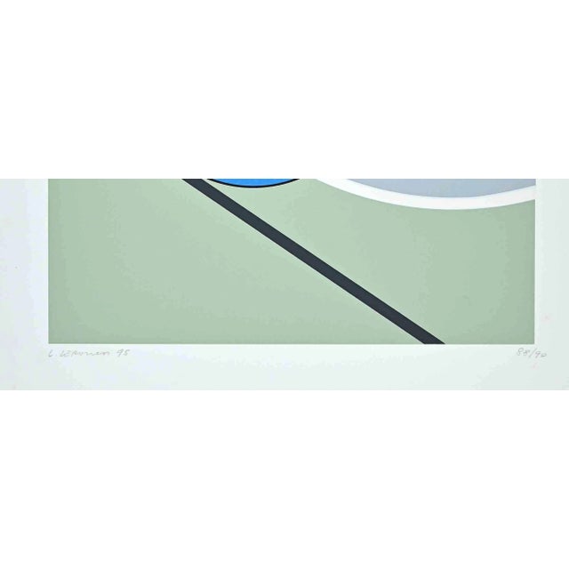 Sun is an original screen print realized by Luigi Veronesi in 1995. Excellent condition on a white cardboard. Hand-signed...