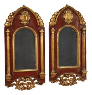 Neo-Gothic Style Mirrors, 1950s, Set of 2