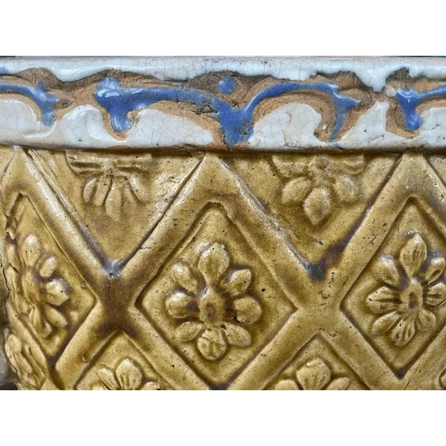 Mid 20th Century Vintage European Planter - Hand Painted Glazed Terracotta For Sale - Image 5 of 12
