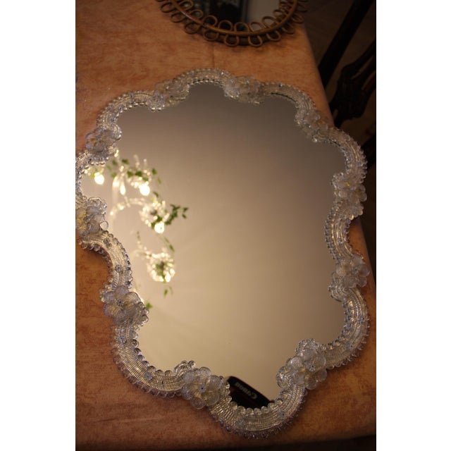 Vintage Venetian Mirror with Small Flowers, 1950 For Sale - Image 14 of 18