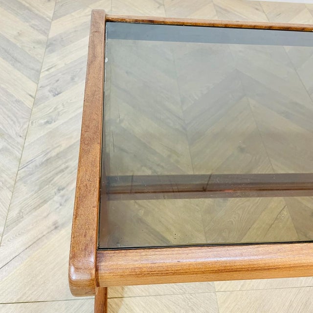 Brown Mid-Century Long Glass and Ceramic Coffee Table from G-Plan, 1960s For Sale - Image 8 of 9