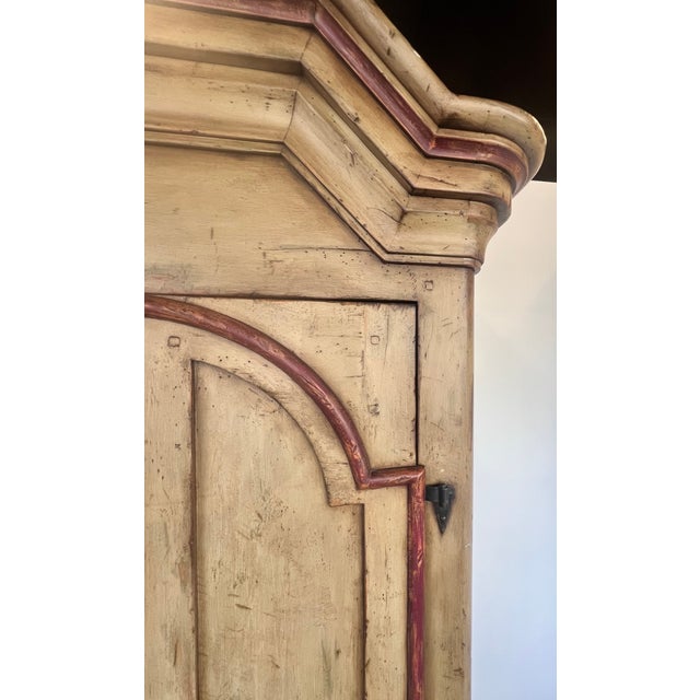 Wood Large European Style Old World Hand-Painted Bar Drinks Liquor Armoire Cabinet Pull Out Shelf For Sale - Image 7 of 16