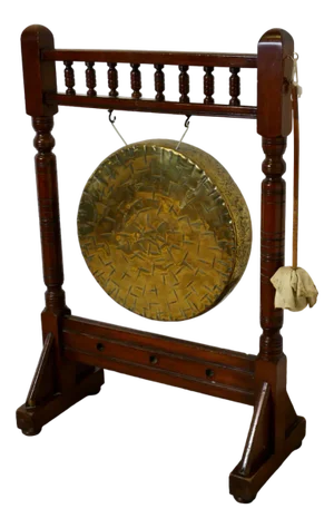 Arts and Crafts Walnut Dinner Gong, 1890s