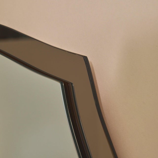 Italian Bronze-Tinted Wall Mirror Attributed to Cristal Arte, 1970s For Sale In Chicago - Image 6 of 7