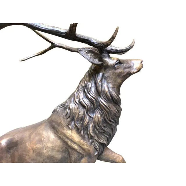 Large Bronze Stag, 20th-Century For Sale - Image 3 of 9