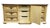 Late 20th Century Stanley Furniture Solid Pecan Antiqued Yellow Cream Painted Mediterranean 73" Triple Door Dresser 4723-05 For Sale - Image 5 of 15