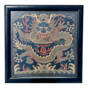 Qing Dynasty Imperial Five-Clawed Dragon Mandarin Square Rank Badge – Late 18th to Mid-19th Century