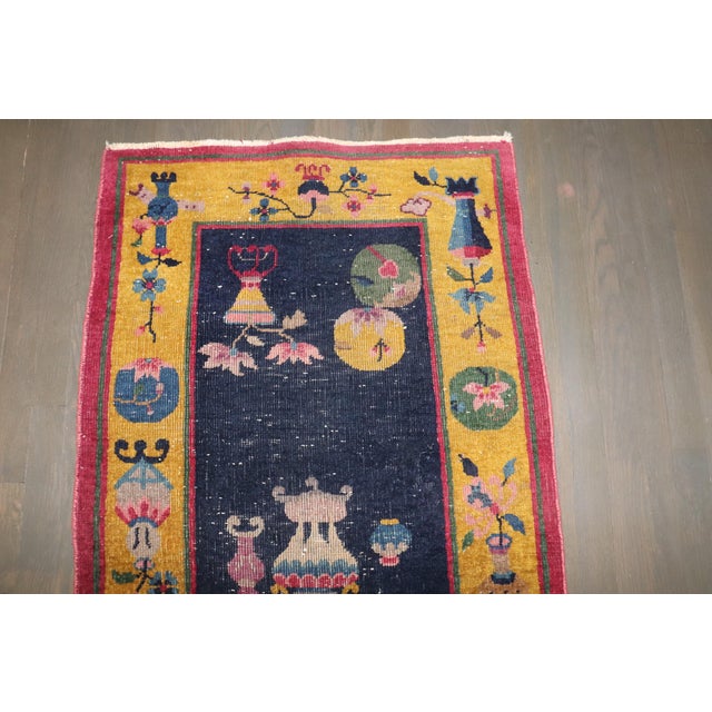1930s Art Deco Antique Chinese Rug, 2'6'' X 4'11'' For Sale - Image 5 of 7