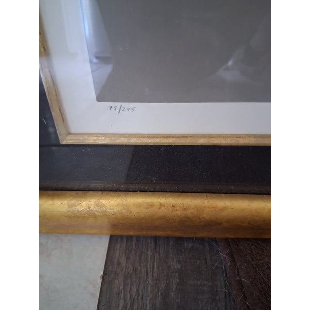 French 1990s Issac Miamon "Le Bistro Cafe" Large Hand-Signed Serigraph-Custom Gallery Framed For Sale - Image 3 of 3