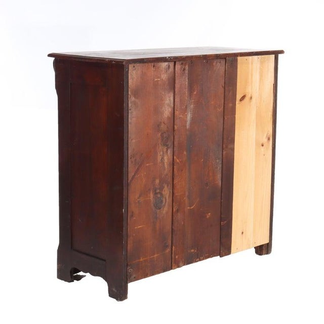 Antique Walnut 4-Drawer Dresser With Carved Pulls Circa 1890 For Sale - Image 4 of 15