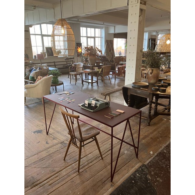 Large Green Desk in Natural Linoleum from &New For Sale - Image 6 of 8