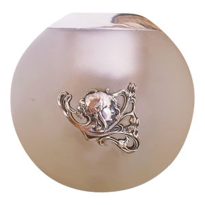 Large Early 1900s Art Nouveau Sterling Silver and Glass Match Striker