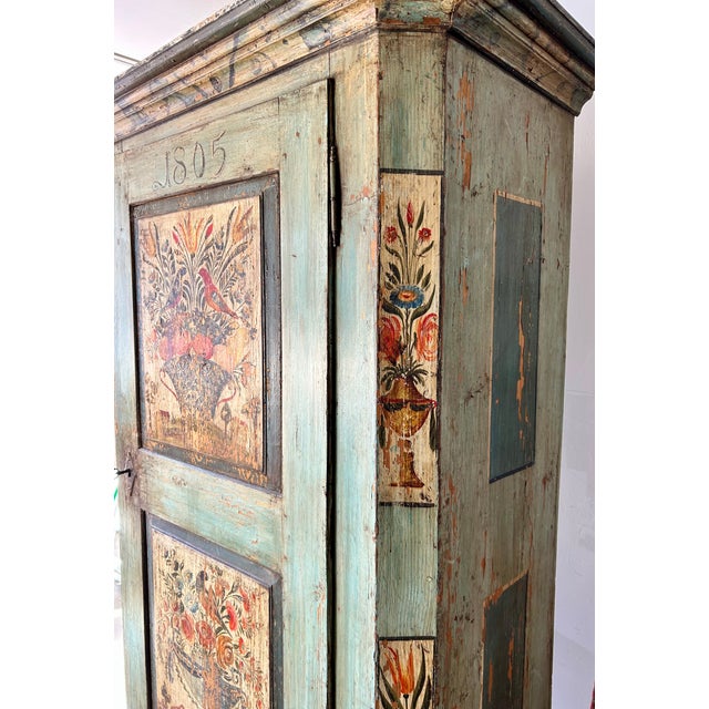 Early 19th Century 1805 Armoire Tyrolean Alpine Folk Schrank For Sale - Image 5 of 17