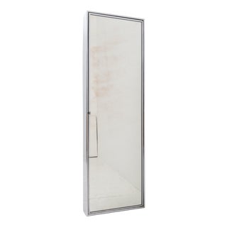 Bathroom Wall Cabinet with Mirror in Chrome Metal and Glass Shelves, 1960s For Sale