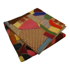 Embroidered Crazy Quilt Textile Blanket Folk Art