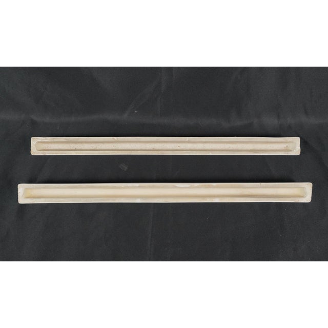 White Pair of Vintage European White Ceramic Pencil Wall Tiles For Sale - Image 8 of 8