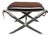 Maitland-Smith Leather X-Base Stool With Cast Eagle Heads For Sale