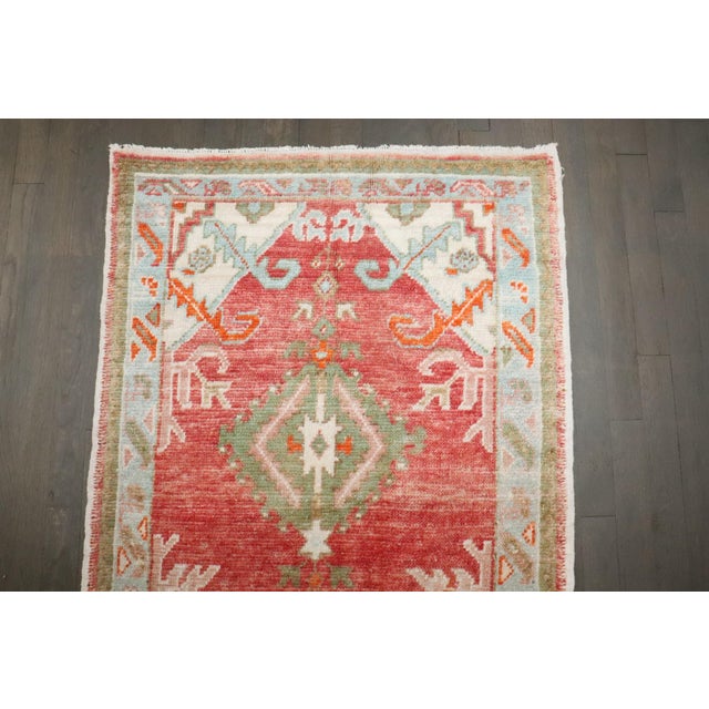Turkish Vintage Red Small Medallion Oushak - 2'7" x 3'11" For Sale - Image 3 of 6