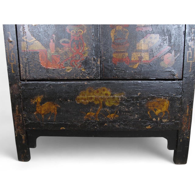 Hand Painted Antique Chinese Cabinet 2 For Sale - Image 10 of 12