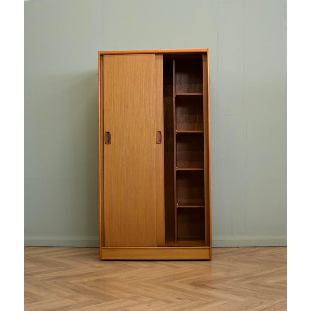 Teak Double Sliding Door Wardrobe from Austinsuite, 1960s For Sale - Image 6 of 12