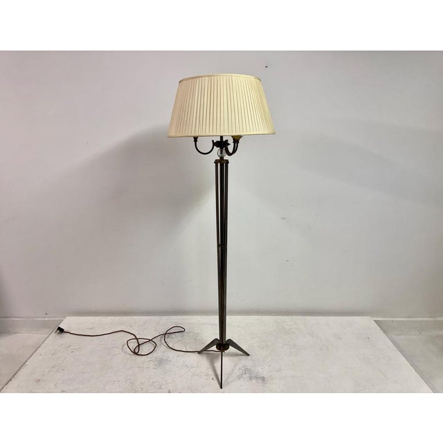 Goldenrod Mid-Century Modern Brass Floor Lamp with Tripod Base from Maison Jansen, 1960s For Sale - Image 8 of 17