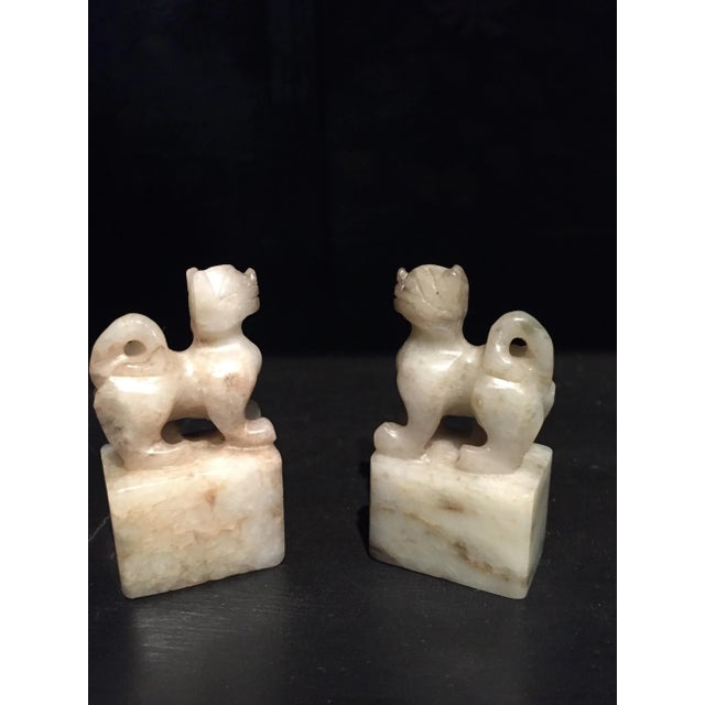 White 19th Century Nephrite Jade Chops - a Pair For Sale - Image 8 of 13