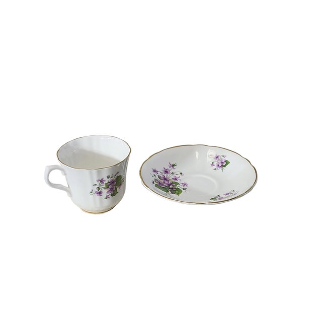 1950s-60s Royal Windsor Bone China Tea Sets - Four Cup and Saucer Settings- 8 Pieces For Sale In Atlanta - Image 6 of 14