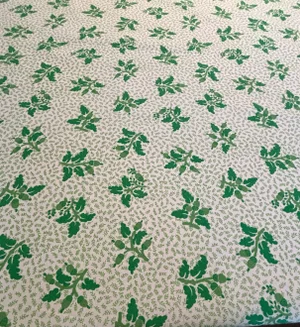 34 Yards Feuille De Chene Collection Mint Green Acorns and Leaves With White Background, 1980s
